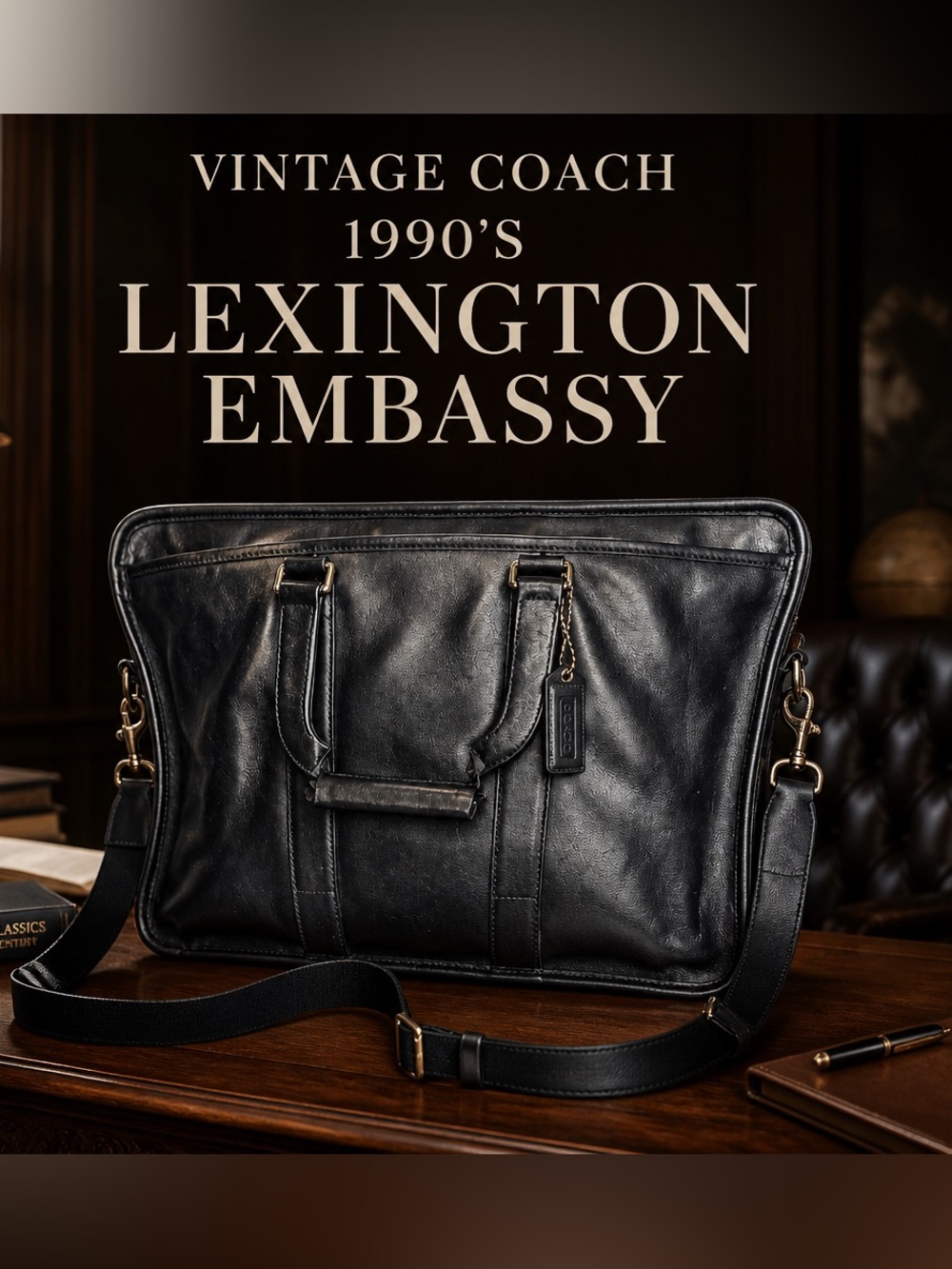Coach VINTAGE 1990’s Lexington Embassy leather Briefcase messenger shoulder bag